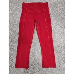 Lululemon Pace Rival High-Rise Crop 19" Leggings Pocket Red Women’s Size 4